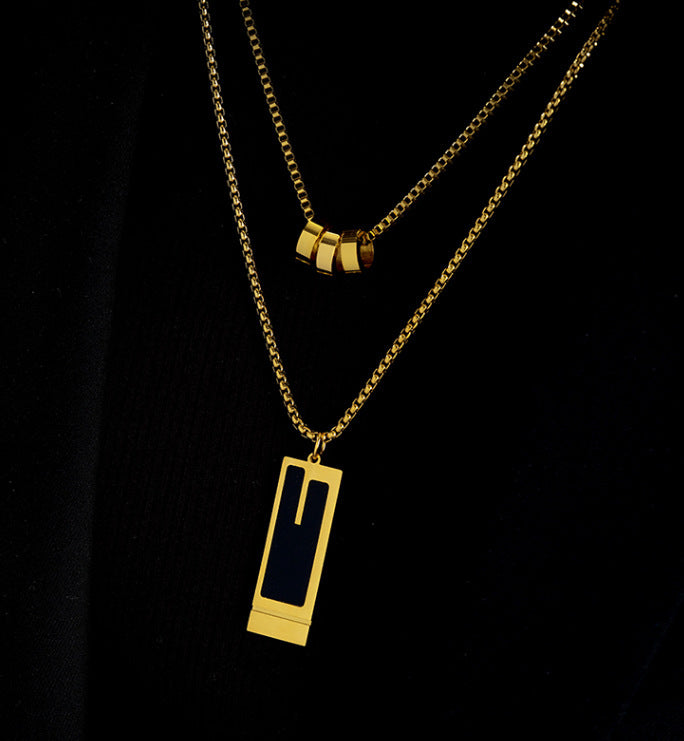 Autumn And Winter Accessories Long Hoodie Titanium Steel Chain