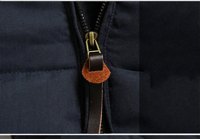 Winter Fur Collar Cotton-Padded Jacket Men's Korean Style Slim Mid-Length Men's Student Padded Jacket And Velvet Thick Hooded Jacket