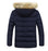 Winter Fur Collar Cotton-Padded Jacket Men's Korean Style Slim Mid-Length Men's Student Padded Jacket And Velvet Thick Hooded Jacket