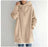 Oversized S-5XL Women Loose Hooded Coats Autumn Female Tie Collar Long Sleeve Zipper Up Add Velvet Long Sweatshirt