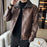 Hong Kong Style Velvet Padded Plus Size Men's Leather Jackets
