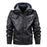 Motorcycle leather men's jackets stand collar men