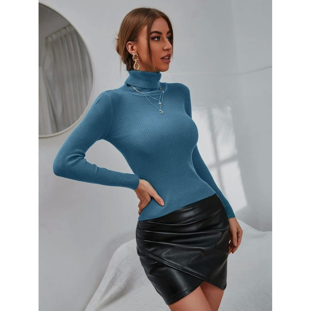 Lapel Turtleneck Sweaters Bottoming Shirt