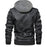 Men's Leather Jackets, Faux Leather Jacket For Men Lapel Zip-Up Slim Fit Coat