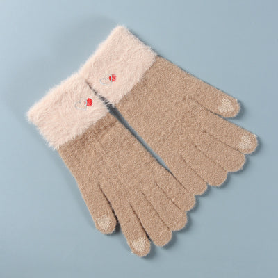 Women's Gloves Winter Touch Screen Jacquard Knitted Warm Gloves