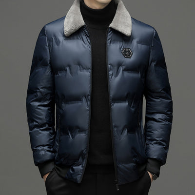 Men's Cotton-padded Jacket Winter Fur Collar Coat Men's Casual Jacket