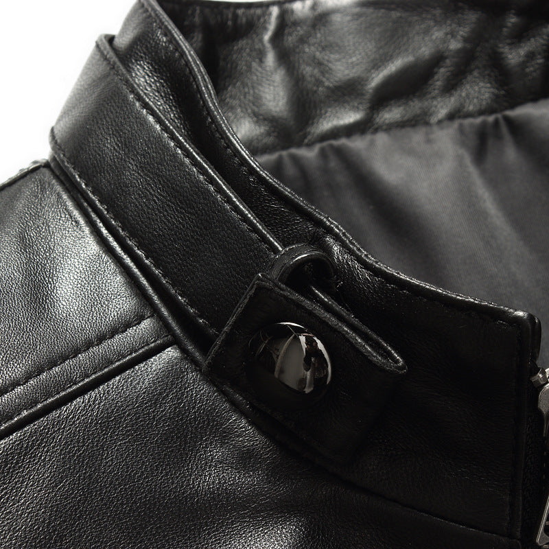 Men's leather leather jacket