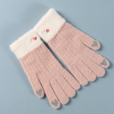 Women's Gloves Winter Touch Screen Jacquard Knitted Warm Gloves