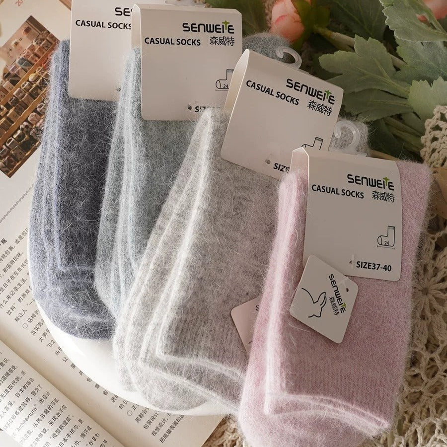 Autumn And Winter Rabbit Fur Socks For Women