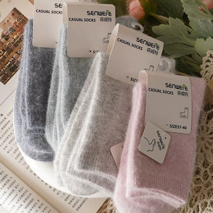 Autumn And Winter Rabbit Fur Socks For Women