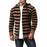 Striped Long Sleeve Hooded Zip-up Coats