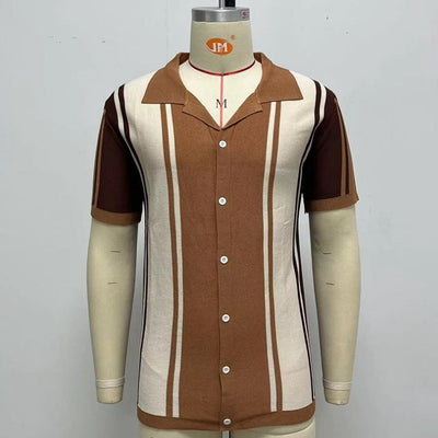 Summer Stitching Contrast Color Knitwear