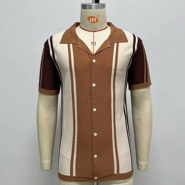 Summer Stitching Contrast Color Knitwear