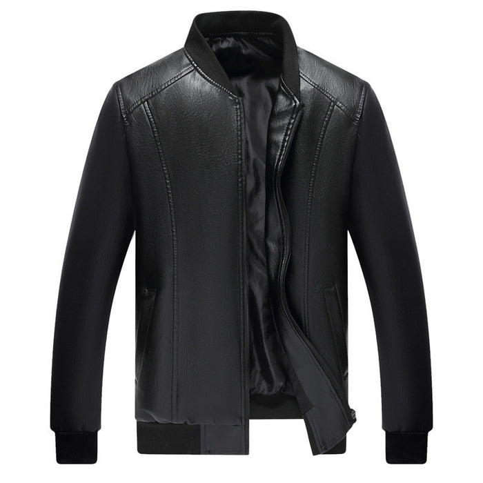 Men's Leather Jackets Spring And Autumn Plus Cashmere Men's Loose