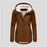 Winter Hooded Jacket Solid Color Warm Buckle Zip-up Fleece Jacket With Pockets Women's Casual Jacket