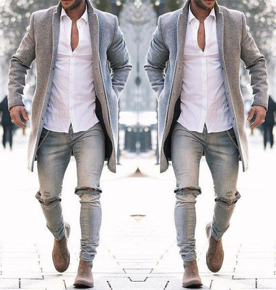 Men's trench coat long autumn and winter coats