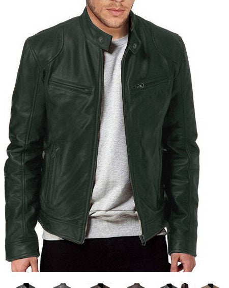 PU Leather Jacket Slim Leather Jacket