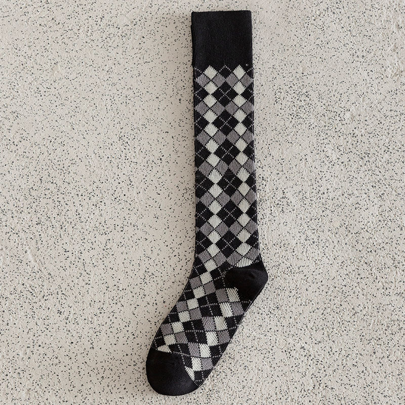 Slimming Versatile Rhombus Calf Socks Women