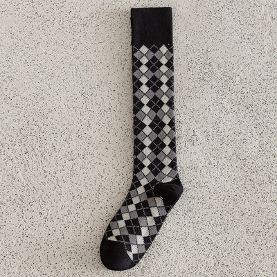 Slimming Versatile Rhombus Calf Socks Women