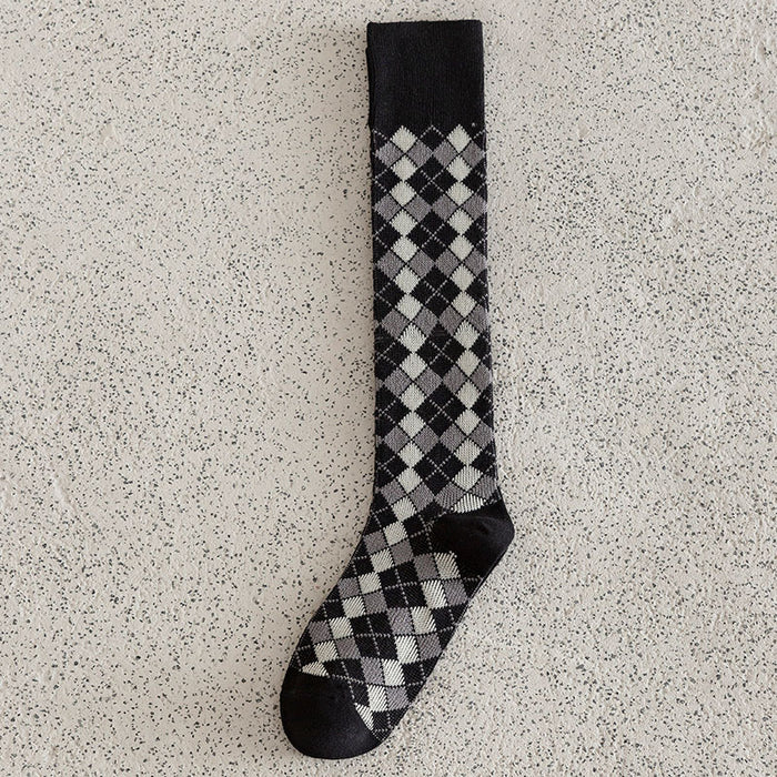 Slimming Versatile Rhombus Calf Socks Women