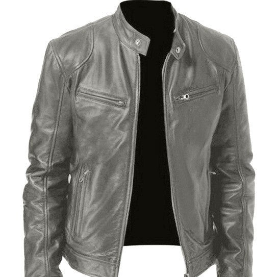 PU Leather Jacket Slim Leather Jacket