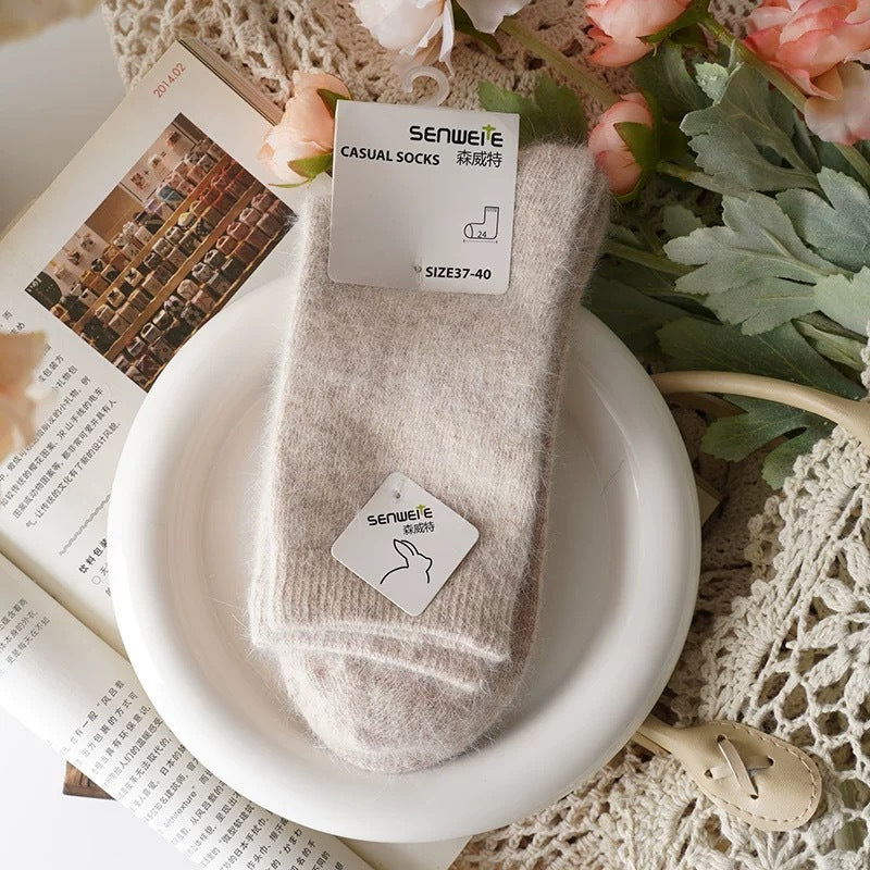 Autumn And Winter Rabbit Fur Socks For Women