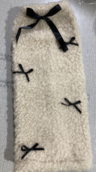 Lamb Wool Bow Foot Sock Thick Warm