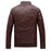 New Men's Leather Jackets Plus Velvet Solid Color
