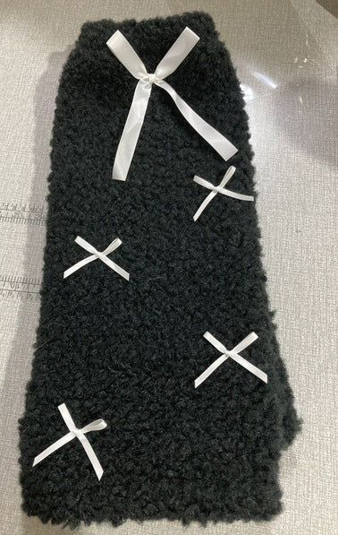 Lamb Wool Bow Foot Sock Thick Warm