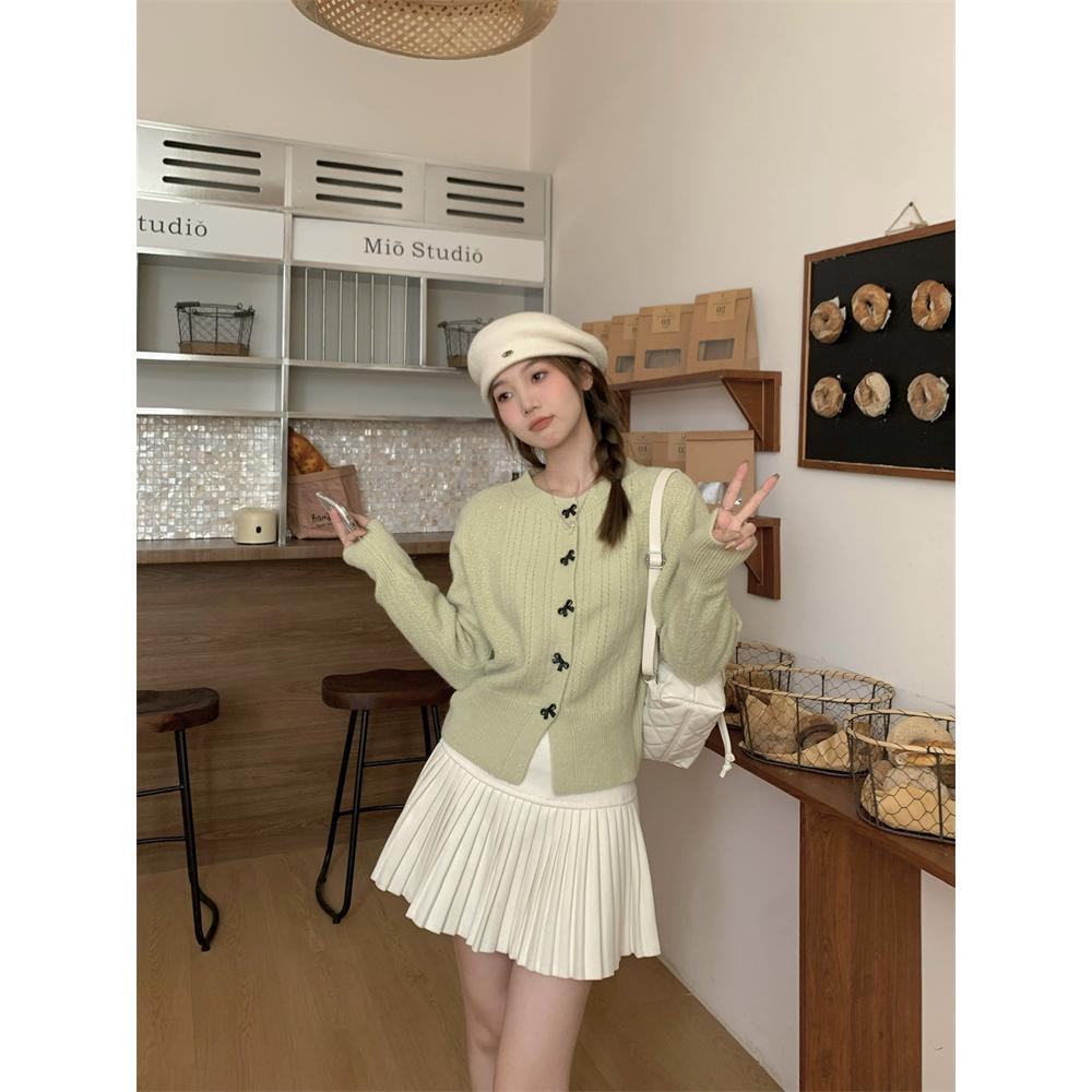 Lazy Bow Short Sweaters Cardigan