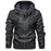 Men's Leather Jackets, Faux Leather Jacket For Men Lapel Zip-Up Slim Fit Coat