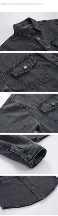 Men's Autumn Loose Washed Denim Shirt Jacket