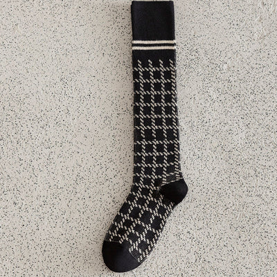 Slimming Versatile Rhombus Calf Socks Women